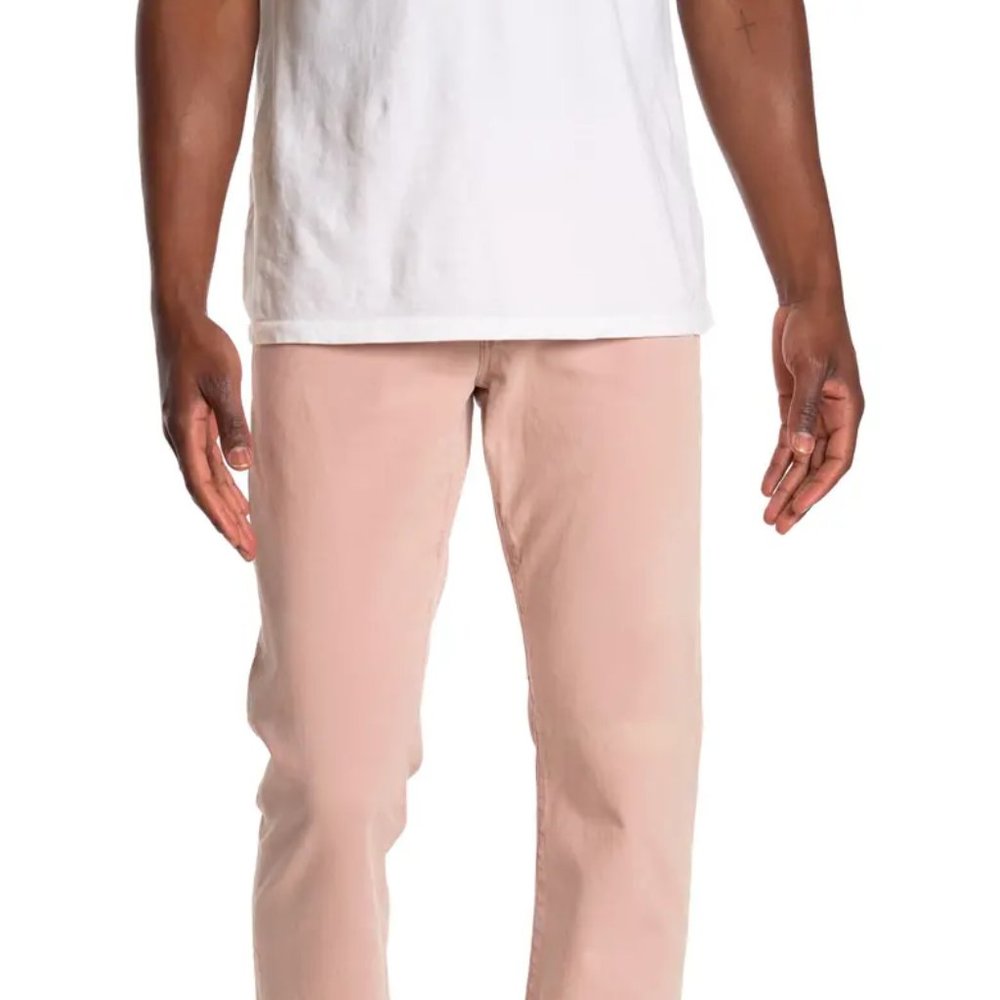 AG Men's 36 x 34 Salmon Pink Graduate Tailored Slim Straight Leg Jeans $170